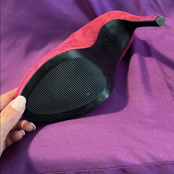 Ladies platform raspberry heels sz 7.5 - Picture 2 of 4